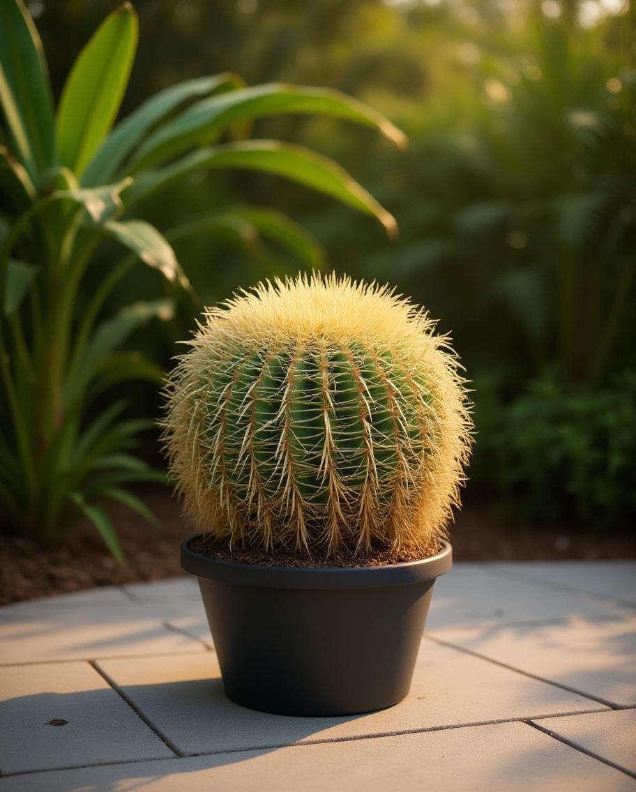 Echinocactus grusonii - Schoonmoedersstoel cactus