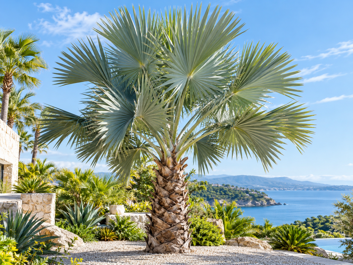 Copernicia globense - Waspalm als zilvergroene waaierpalm