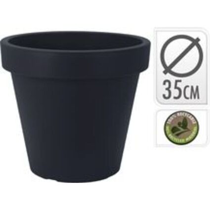 Flowerpot Round Anthracite 35cm