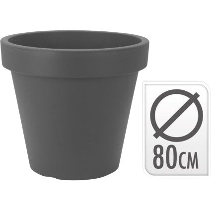 Flowerpot Round Anthracite 80cm